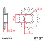 Lančanik prednji JT JTF1535-15RB-50-29024 (525)15 zuba - Slika 6