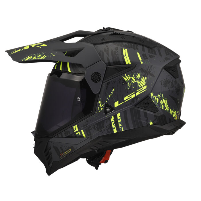 Kaciga LS2 Enduro MX702 PIONEER II CRAZY crno žuta - Slika 2