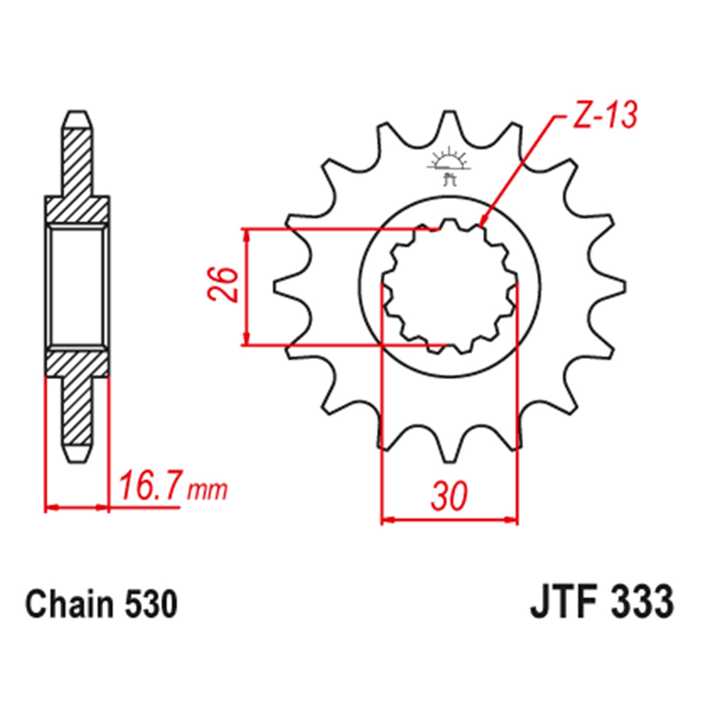 e9fda7fa-c12b-4bd6-967d-5c6228600dc2.jpg Lančanik prednji JT JTF333-15-50-35023 (50) 15 zuba - Slika 1