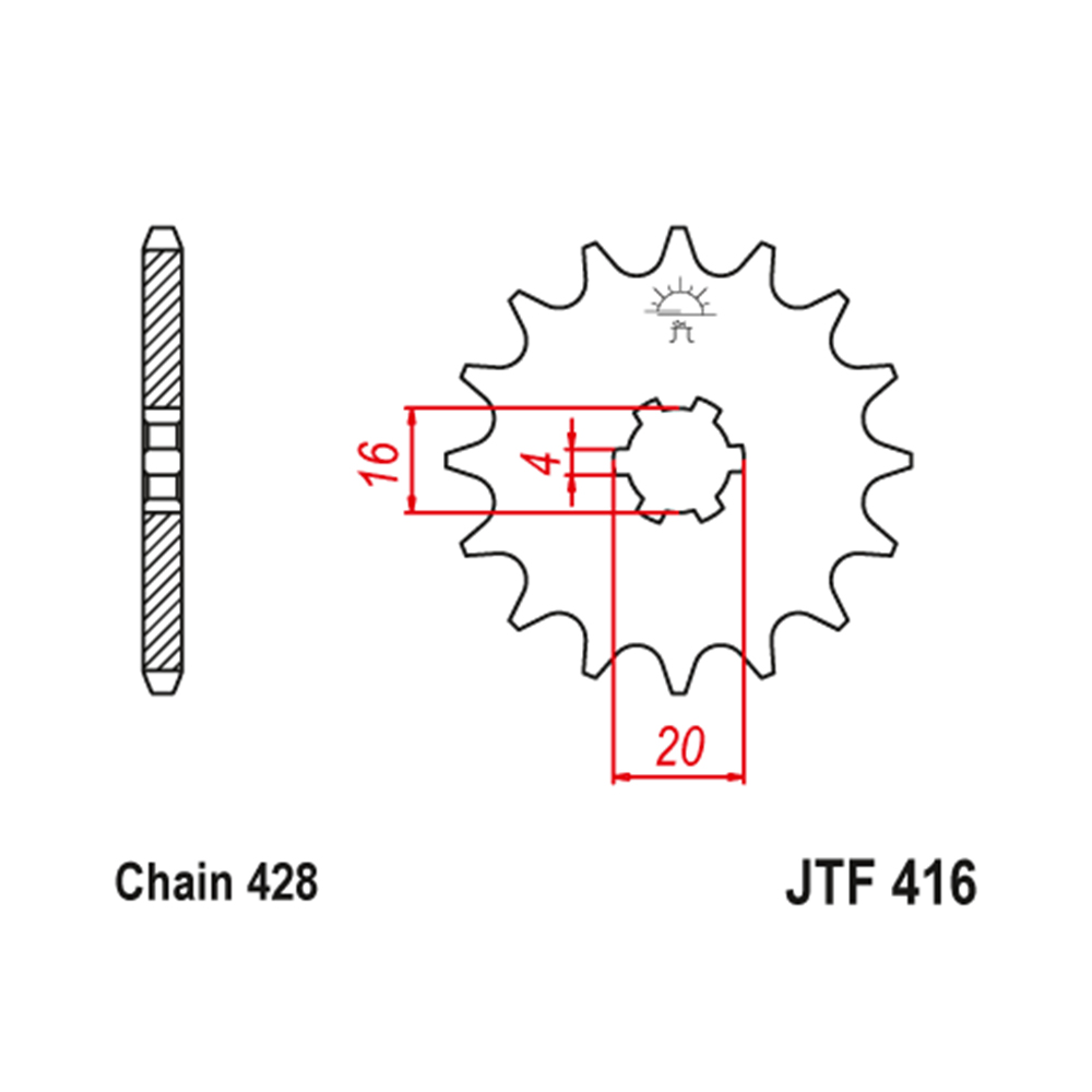 ea306992-93bb-4c7a-ba47-56e0ab2fee2e.jpg Lančanik prednji JT JTF416-15 (428) 15 zuba - Slika 1