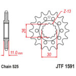 Lančanik prednji JT Yamaha R6  konverzija na 520 JTF1581-16 16 zuba - Slika 6