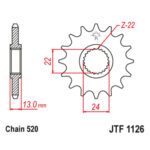 Lančanik prednji JT  JTF711-14-50-32067 (520)14 zuba - Slika 6
