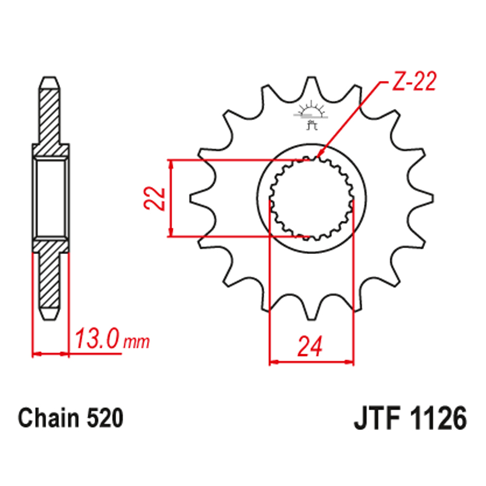 ec5378b7-ecd1-4ad3-a4f7-9eb0953a2f70.jpg Lančanik prednji JT JTF1126-16-50-32058 (520)16 zuba - Slika 1