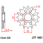 Lančanik prednji JT JTF1901-15-50-32024 (520)15 zuba