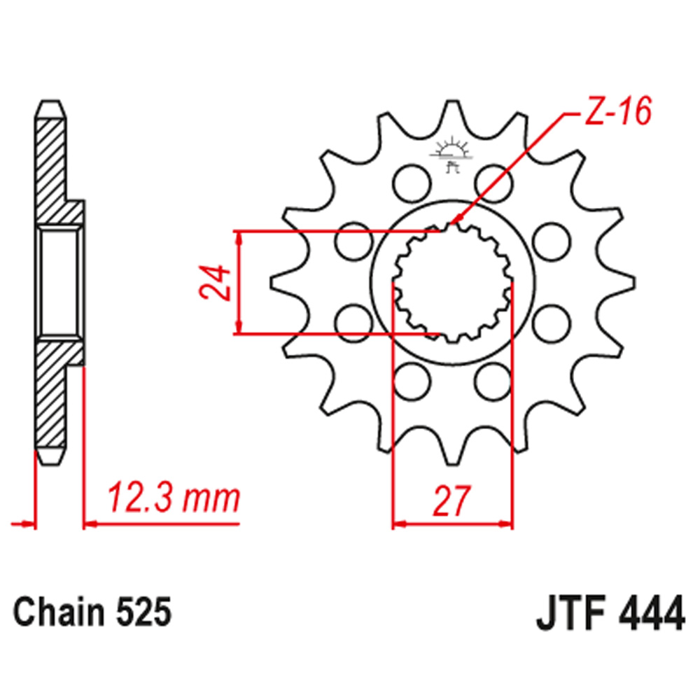 ed5b1afa-f1ca-4ae8-9136-2274251726b5.jpg Lančanik prednji JT JTF444-16 (525) 16 zuba Suzuki GSX-R 1000 (17-18) - Slika 1