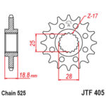 Lančanik prednji JT  JTF736-15 (520)15 zuba - Slika 7