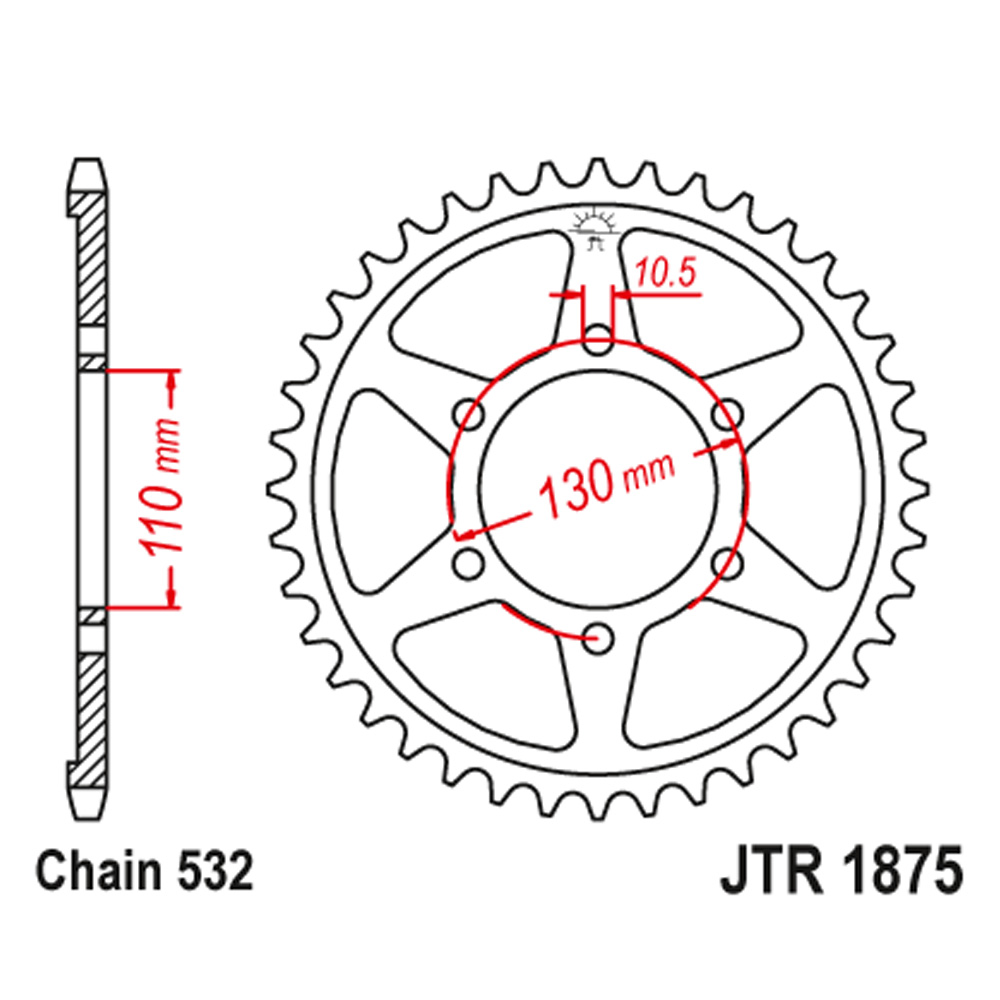 f1776b63-a5d8-4b62-84e2-f875cfe42d74.jpg Lančanik zadnji JT JTR1875-48-50-27007 (532) 48 zuba - Slika 1