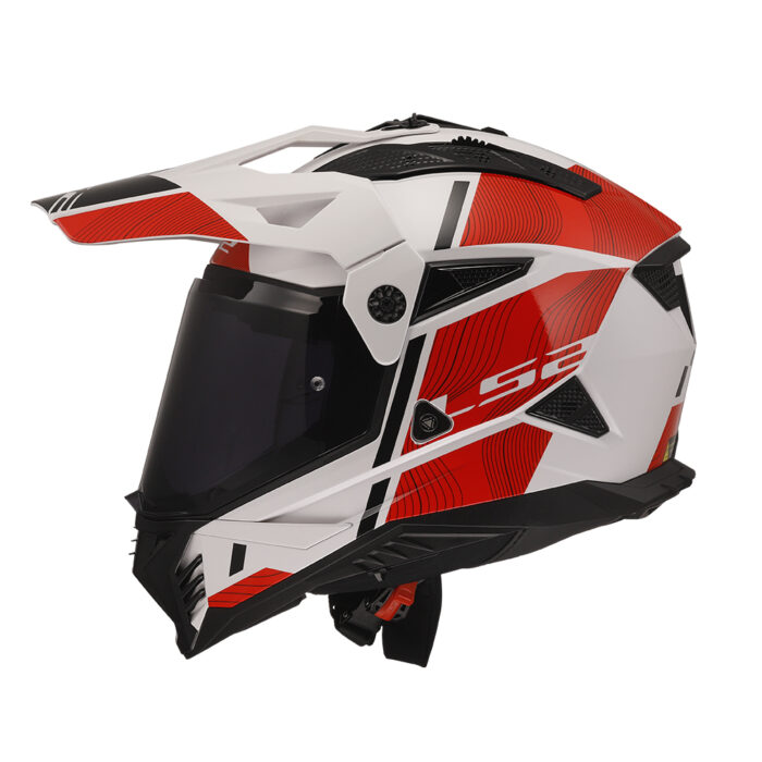 Kaciga LS2 Enduro MX702 PIONEER II HILL belo crvena - Slika 2