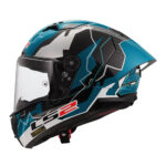 Kaciga LS2 Full Face FF805 THUNDER CARBON GP AERO REPLICA HUERTAS plavo bela - Slika 2