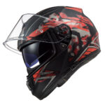 Kaciga LS2 Full Face FF397 VECTOR STENCIL mat crno crvena sa naočarima - Slika 2